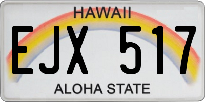 HI license plate EJX517