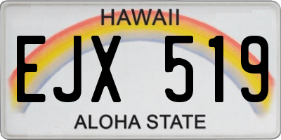 HI license plate EJX519