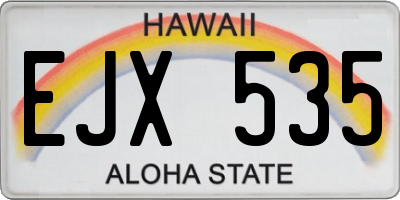 HI license plate EJX535