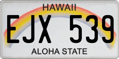 HI license plate EJX539