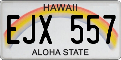 HI license plate EJX557