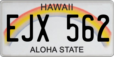 HI license plate EJX562