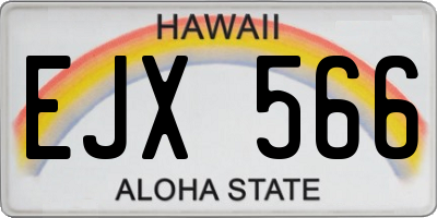 HI license plate EJX566