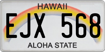 HI license plate EJX568