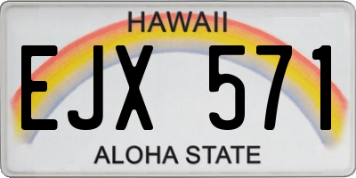 HI license plate EJX571