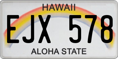 HI license plate EJX578