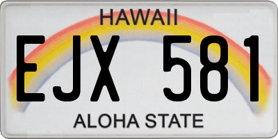 HI license plate EJX581