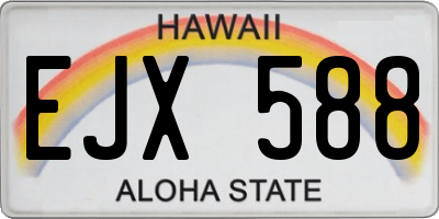 HI license plate EJX588