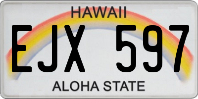 HI license plate EJX597