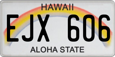 HI license plate EJX606