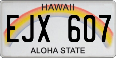 HI license plate EJX607
