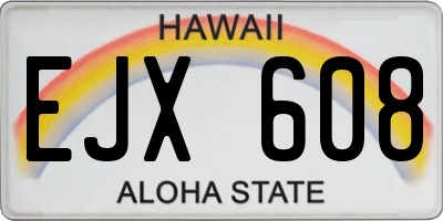 HI license plate EJX608