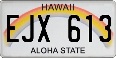 HI license plate EJX613