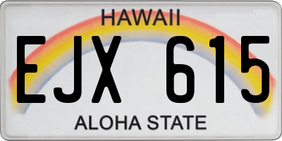 HI license plate EJX615
