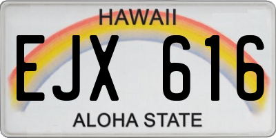 HI license plate EJX616