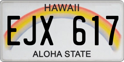 HI license plate EJX617