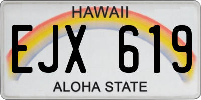 HI license plate EJX619