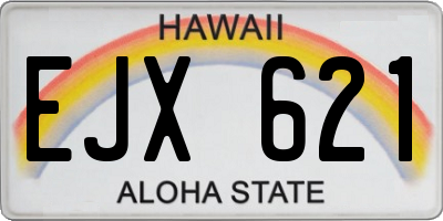 HI license plate EJX621