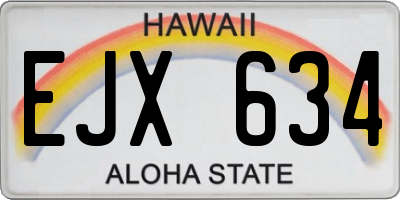 HI license plate EJX634