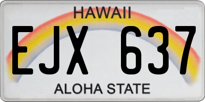 HI license plate EJX637