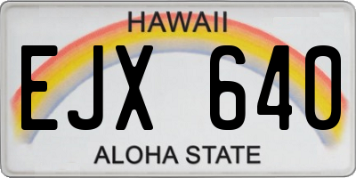HI license plate EJX640