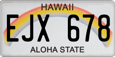 HI license plate EJX678