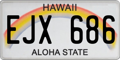 HI license plate EJX686
