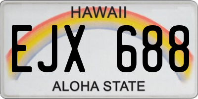 HI license plate EJX688