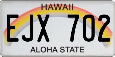 HI license plate EJX702
