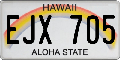 HI license plate EJX705
