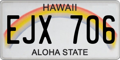 HI license plate EJX706