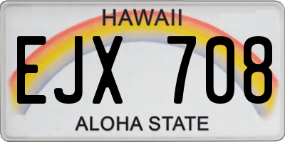HI license plate EJX708