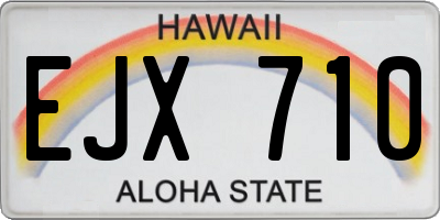 HI license plate EJX710