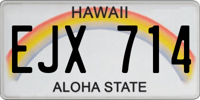HI license plate EJX714