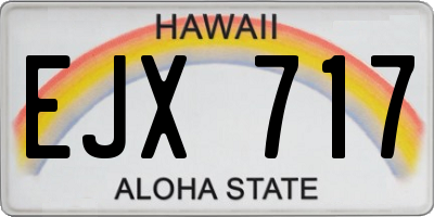 HI license plate EJX717