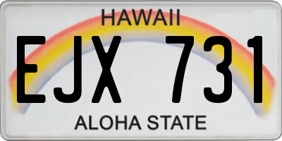 HI license plate EJX731