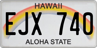 HI license plate EJX740