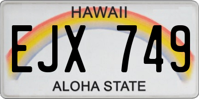 HI license plate EJX749
