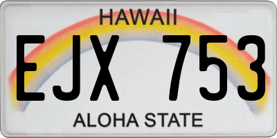 HI license plate EJX753