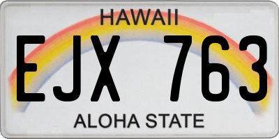HI license plate EJX763