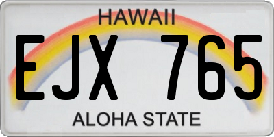 HI license plate EJX765