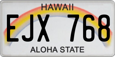 HI license plate EJX768