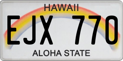 HI license plate EJX770