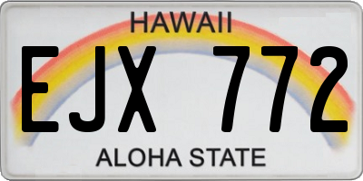 HI license plate EJX772