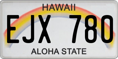 HI license plate EJX780