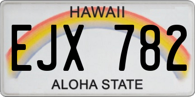 HI license plate EJX782