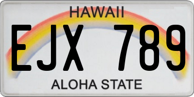 HI license plate EJX789