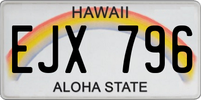 HI license plate EJX796