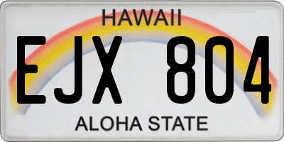HI license plate EJX804