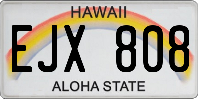 HI license plate EJX808